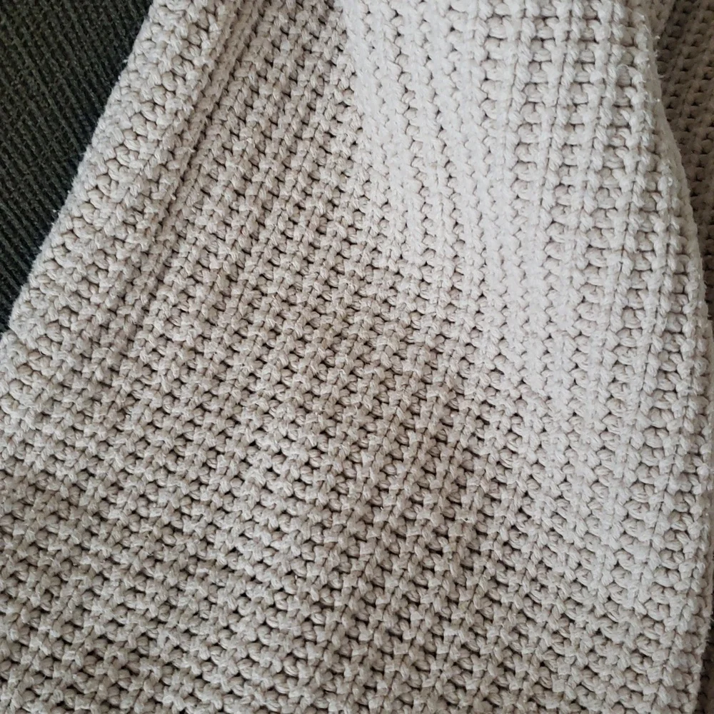 Tan Knitted Throw Blanket for Cozy Bedding